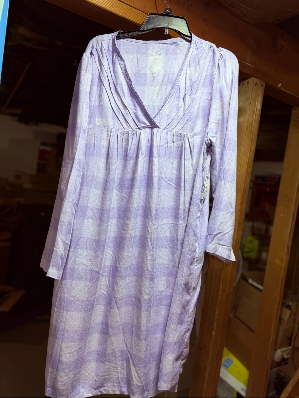 croft & barrow Lavender Plaid Long-Sleeve Nightgown
